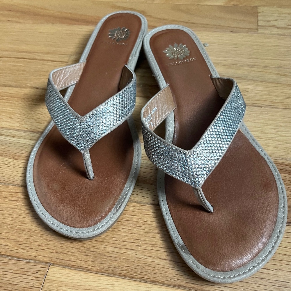 YELLOWBOX Women’s flats, sandals, rhinestones, slip on, dressy or casual
